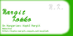 margit kopko business card
