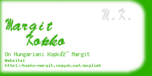 margit kopko business card